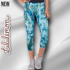 New NWT Lululemon Speed Up Crop 21” Leggings Sun Dazed Multi Blue - Size 2